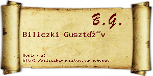Biliczki Gusztáv névjegykártya